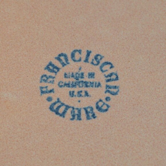 2 Franciscan ware plates made in wheatland CA 12" pink coral color - Picture 2 of 4